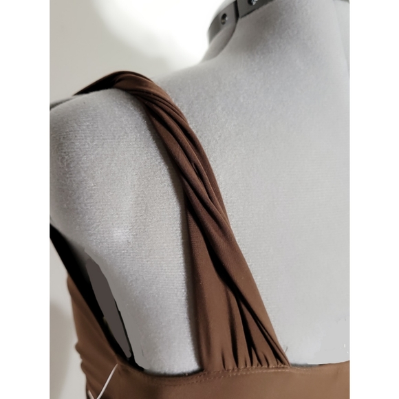 CO-ME COMO Deep Plunge Sleeveless Dress Size Medium - Picture 4 of 8